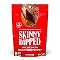 SkinnyDipped Dark Chocolate Peanut Butter Almonds, Healthy Snack, Plant Protein, Gluten Free, 3.5 oz Resealable Bags, Pack of 1