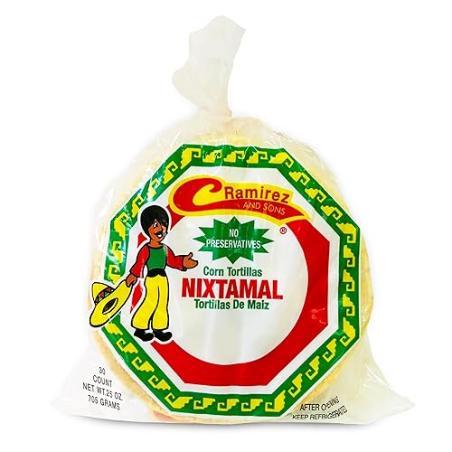 Ramirez 30 Ct. Nixtamal Stone Ground Tortillas, Authentic Aztec Style, No Preservatives (2 Pack)