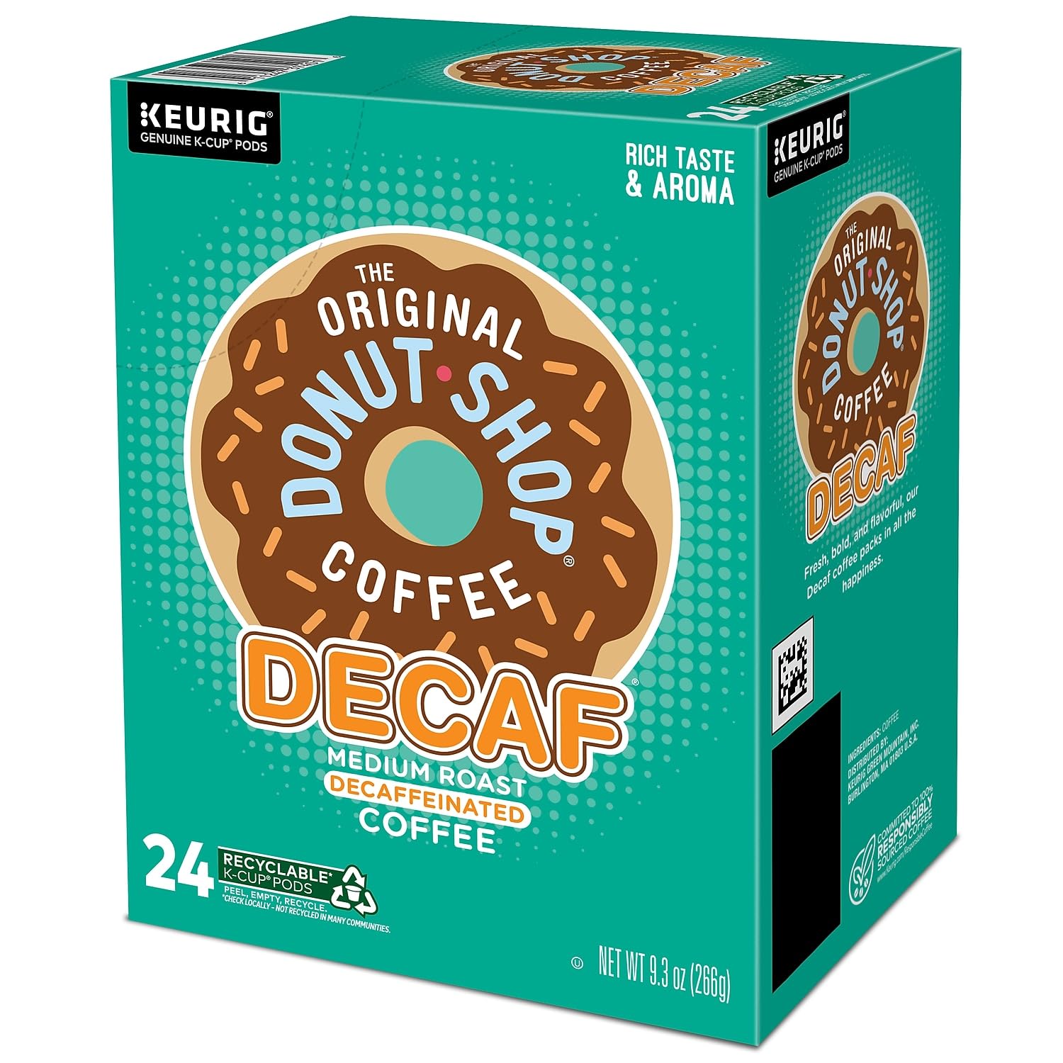 The Original Donut Shop Decaf Keurig Single-Serve K-Cup Pods, Medium Roast Decaffeinated Coffee, 24 Count (Pack of 1)