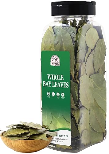 52USA Bay Leaves Whole, 2 oz, Dried Leaf, 100% Natural, Non-GMO Verified, Freshly Packed to Keep Fresh, Laurel Herbs for Cooking, Dried Bay Leaves