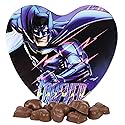 Batman Heart Tin, Milk Chocolatey Hearts Inside, Individually Wrapped Pieces, Festive Candy Gift, 2.12 Ounces