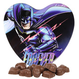 Batman Heart Tin, Milk Chocolatey Hearts Inside, Individually Wrapped Pieces, Festive Candy Gift, 2.12 Ounces