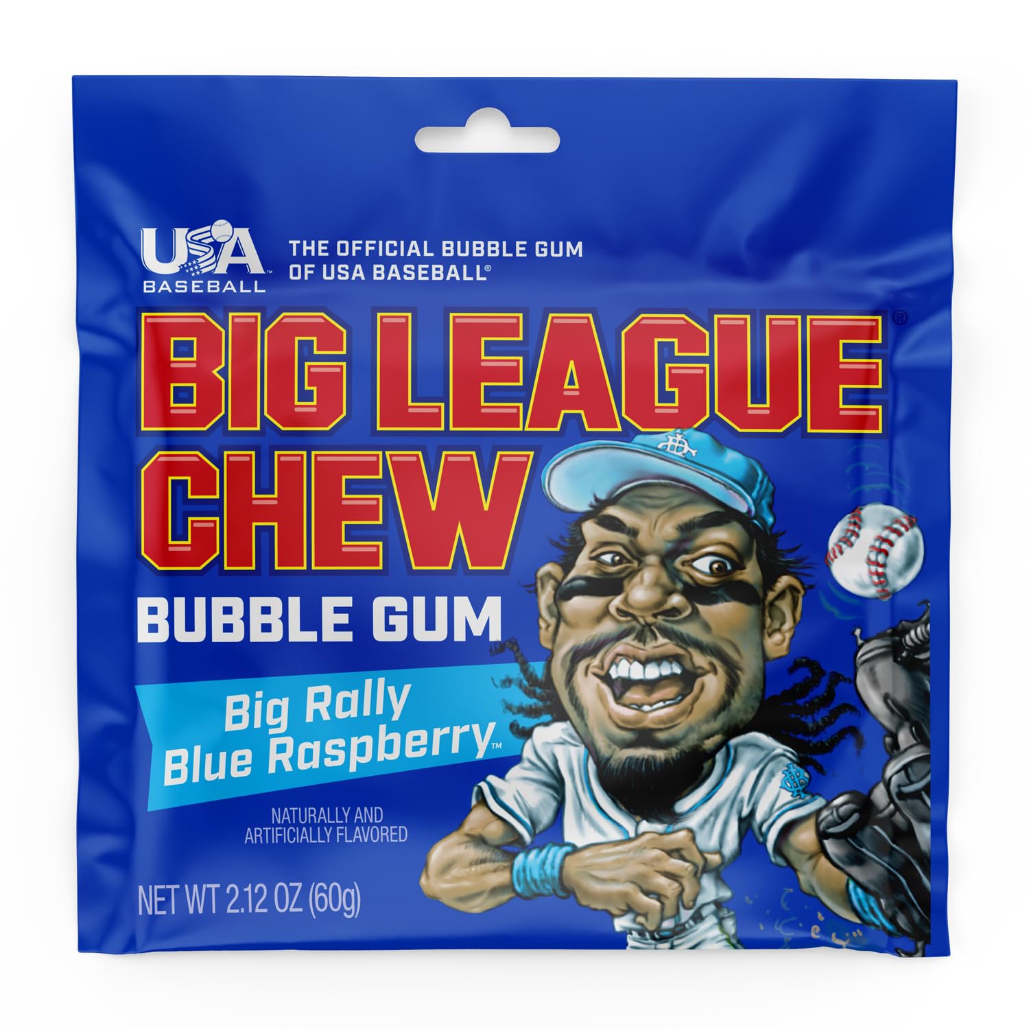 Big League Chew Big Rally Blue Raspberry Bubble Gum - Bold Blue Raspberry Blast | Perfect for Baseball Games, Teams, Concessions, Parties, and More |