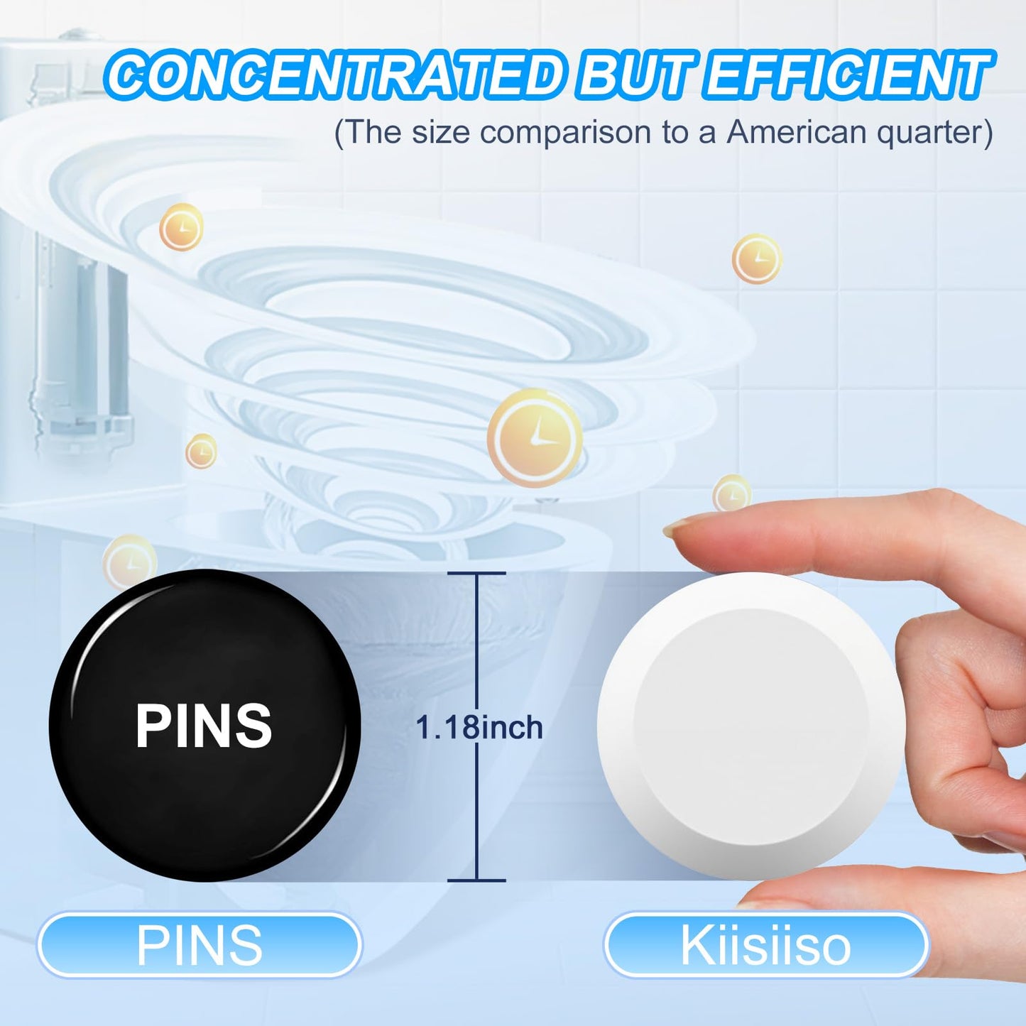 KIISIISO Toilet Bowl Cleaners Tablets(12 Pack), Household Lime Rust Removers, Automatic Toilet Tank Cleaner, with Sustained Release Technology
