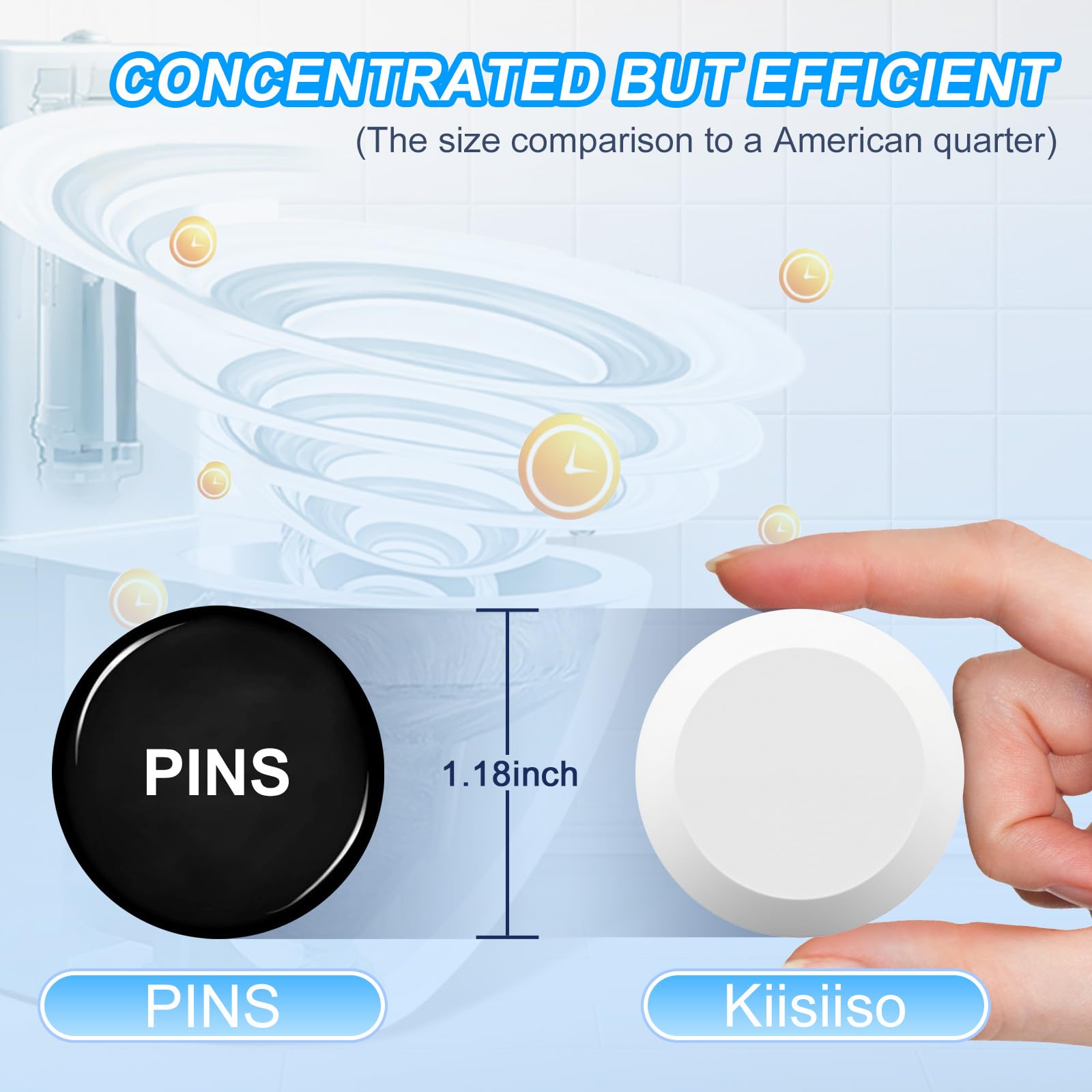 KIISIISO Toilet Bowl Cleaners Tablets(12 Pack), Household Lime Rust Removers, Automatic Toilet Tank Cleaner, with Sustained Release Technology