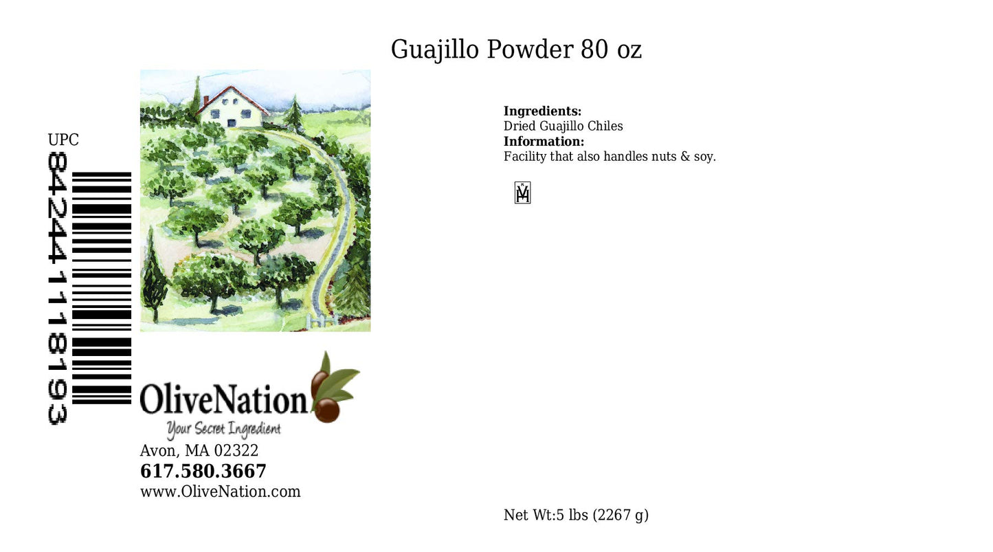 OliveNation Guajillo Chile Powder, Ground Chili Peppers, Non-GMO, Gluten Free, Kosher, Vegan - 80 ounces