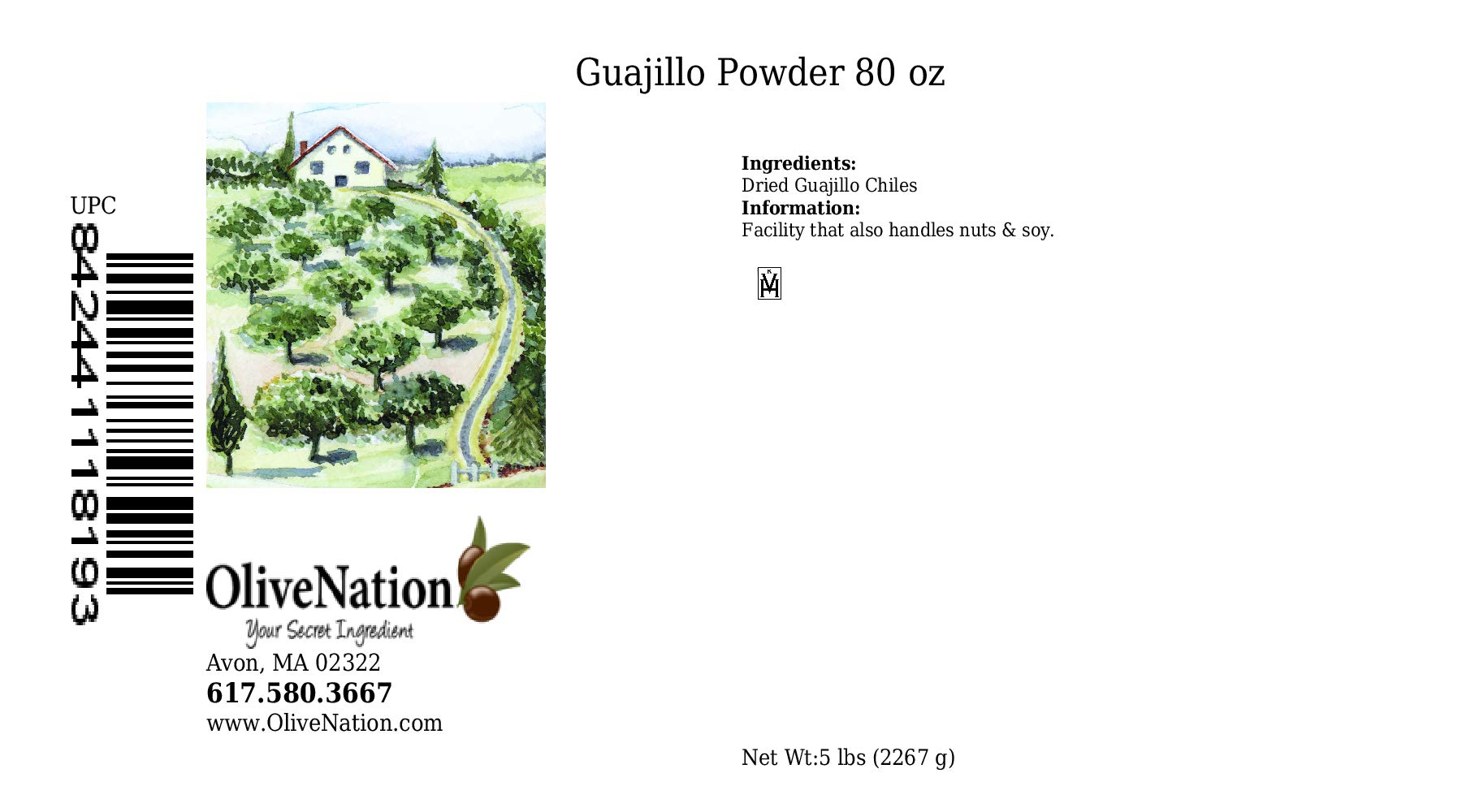 OliveNation Guajillo Chile Powder, Ground Chili Peppers, Non-GMO, Gluten Free, Kosher, Vegan - 80 ounces