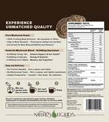 Nature's Liquids Ultimate Mushroom Coffee Latte - 15,000 mg Organic Fruiting-Body Mushrooms per Serving - Lion's Mane, Turkey Tail, Cordyceps - Focus
