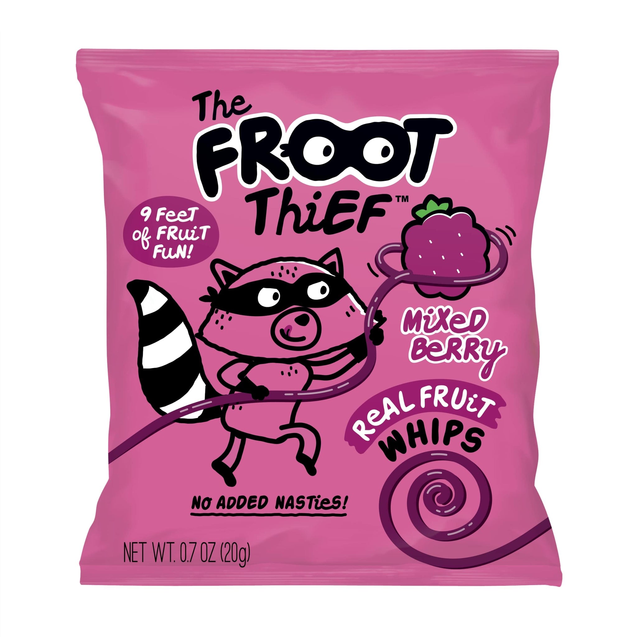The FROOT Thief Real Fruit Snack Whips BIG Variety Pack, Nut Free, Individual Bags for Kids School Lunches, 10xStrawberry, 10xMixed Berry
