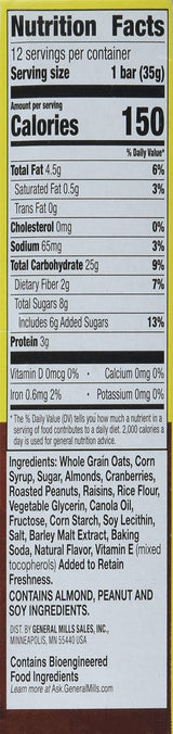 Nature Valley Chewy Fruit and Nut Granola Bars, Trail Mix Snack Bars, 12 ct, 14.4 OZ