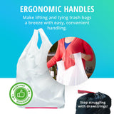 Hippo Sak - Plant Based Tall Kitchen Garbage Bags with Ergonomic Handles - 13 Gallon Trash Bags - Recyclable & Eco Friendly - Super Strong and Leak