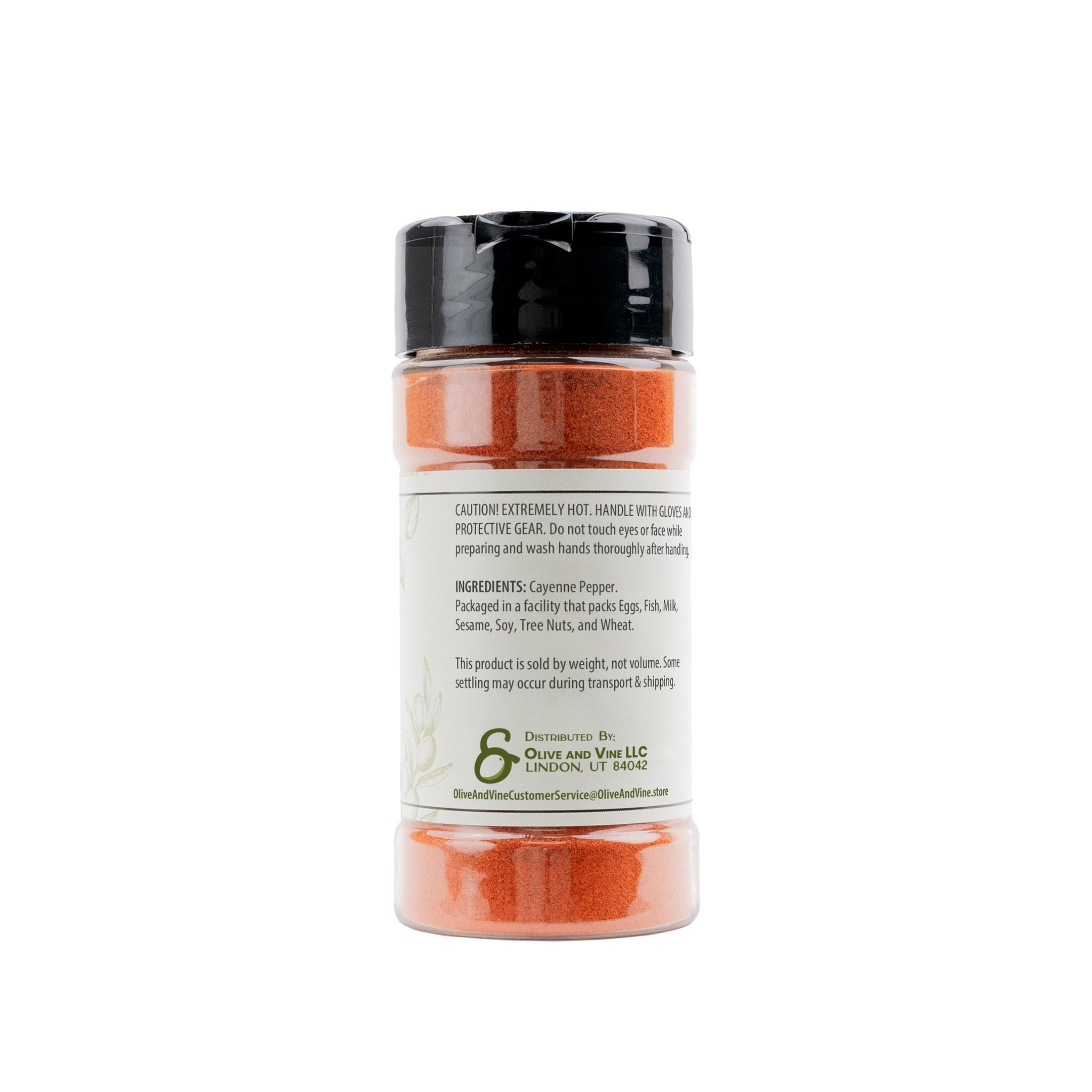 Olive & Vine Cayenne Pepper, Spicy Heat, Seasoning for Chili, Tacos, and Stir-Fries, with Rich Tradition, Authentic Taste, For Global Recipes (1.92