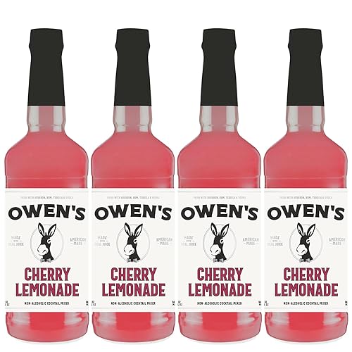 Owen’s Craft Mixers Live Nation Exclusive Cherry Lemonade 4 Pack | Handcrafted in USA | Premium Ingredients | Vegan & Gluten-Free Soda Mocktail