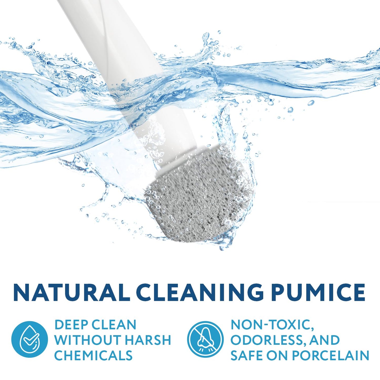 Impresa 6-Pack Pumice Stone Toilet Bowl Cleaner Refill Heads - Compatible with Clorox Toilet Wand Refills - Reusable Natural Stone Scrub Heads