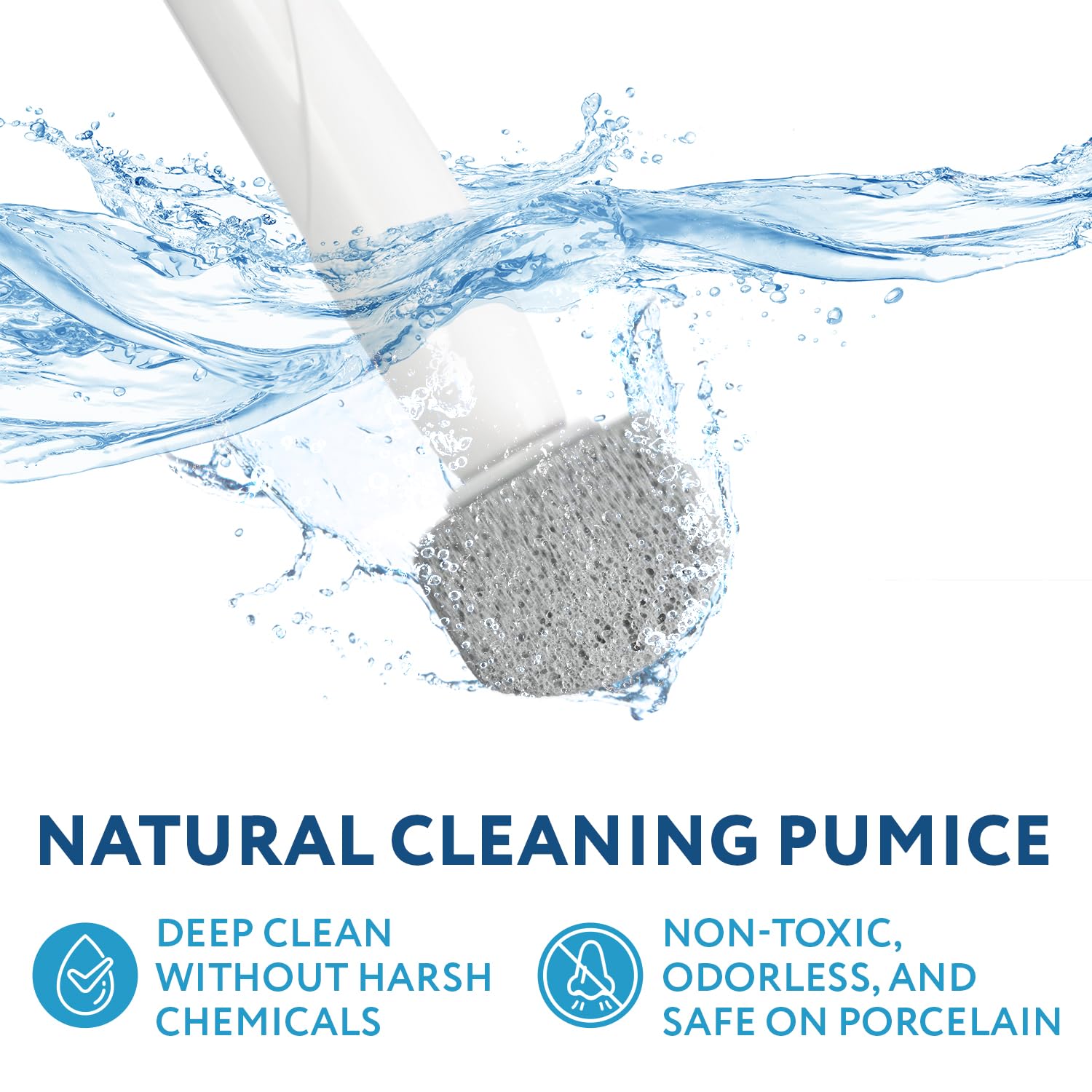 Impresa 6-Pack Pumice Stone Toilet Bowl Cleaner Refill Heads - Compatible with Clorox Toilet Wand Refills - Reusable Natural Stone Scrub Heads