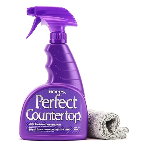 HOPE'S Perfect Countertop Cleaner and Polish - Streak-Free Multi Surface Cleaning Spray - Kitchen Spray for Granite, Quartz, Marble, Stone, Laminate