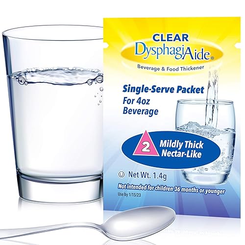 Clear DysphagiAide Thickener, Level 2 Mildly Thick (Nectar-Like) Single Serving Packets, 24 Count