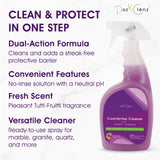 Poz Clenz 2-in-1 Countertop Cleaner + Protectant. Neutral pH Formula for Marble, Granite, Quartz & Engineered Stone. Safe Around Stainless Steel & All