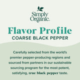 Simply Organic Coarse Ground Black Pepper, 2.47 Ounce Bottle, Coarsely Ground fo Fresh-Cracked Bite, Kosher