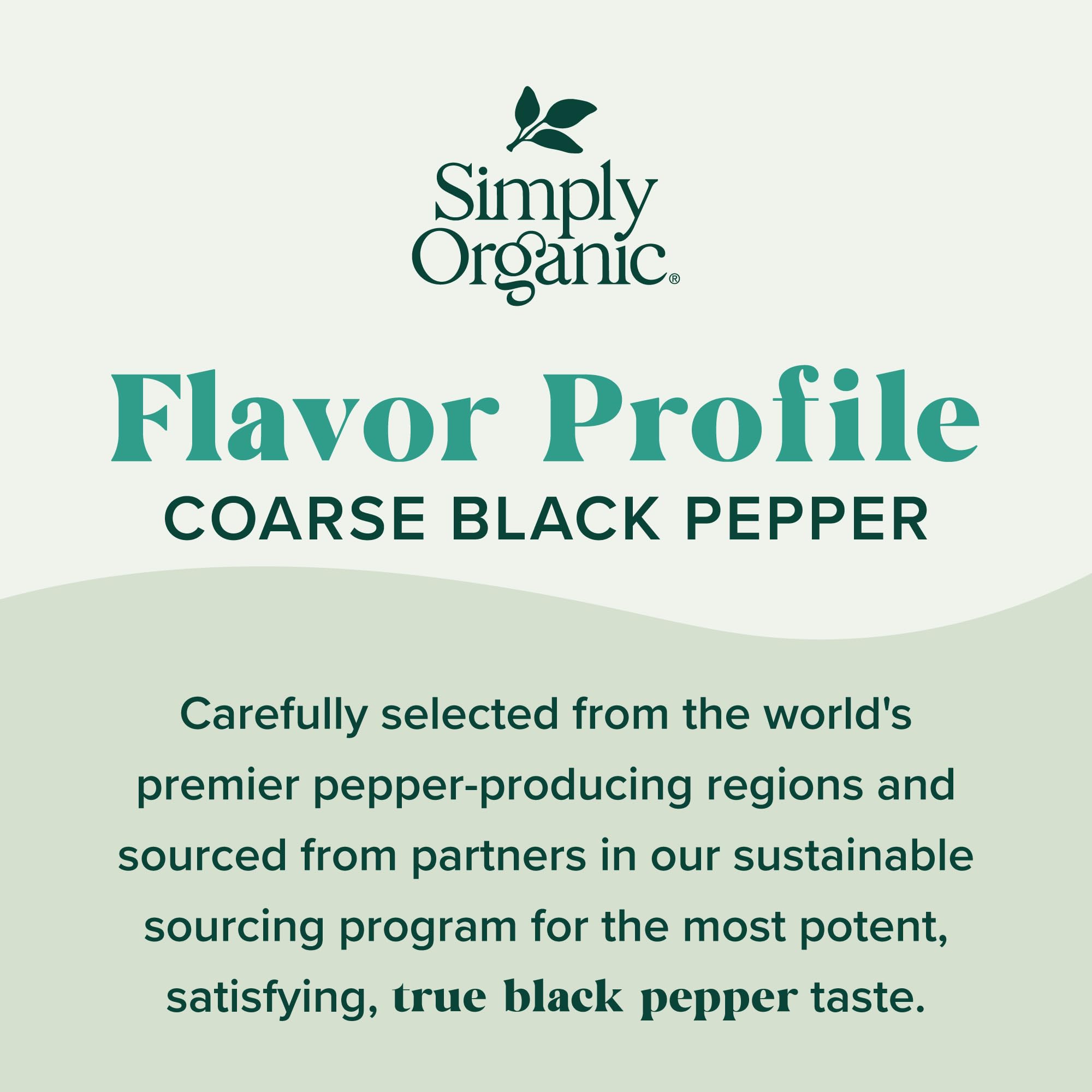 Simply Organic Coarse Ground Black Pepper, 2.47 Ounce Bottle, Coarsely Ground fo Fresh-Cracked Bite, Kosher