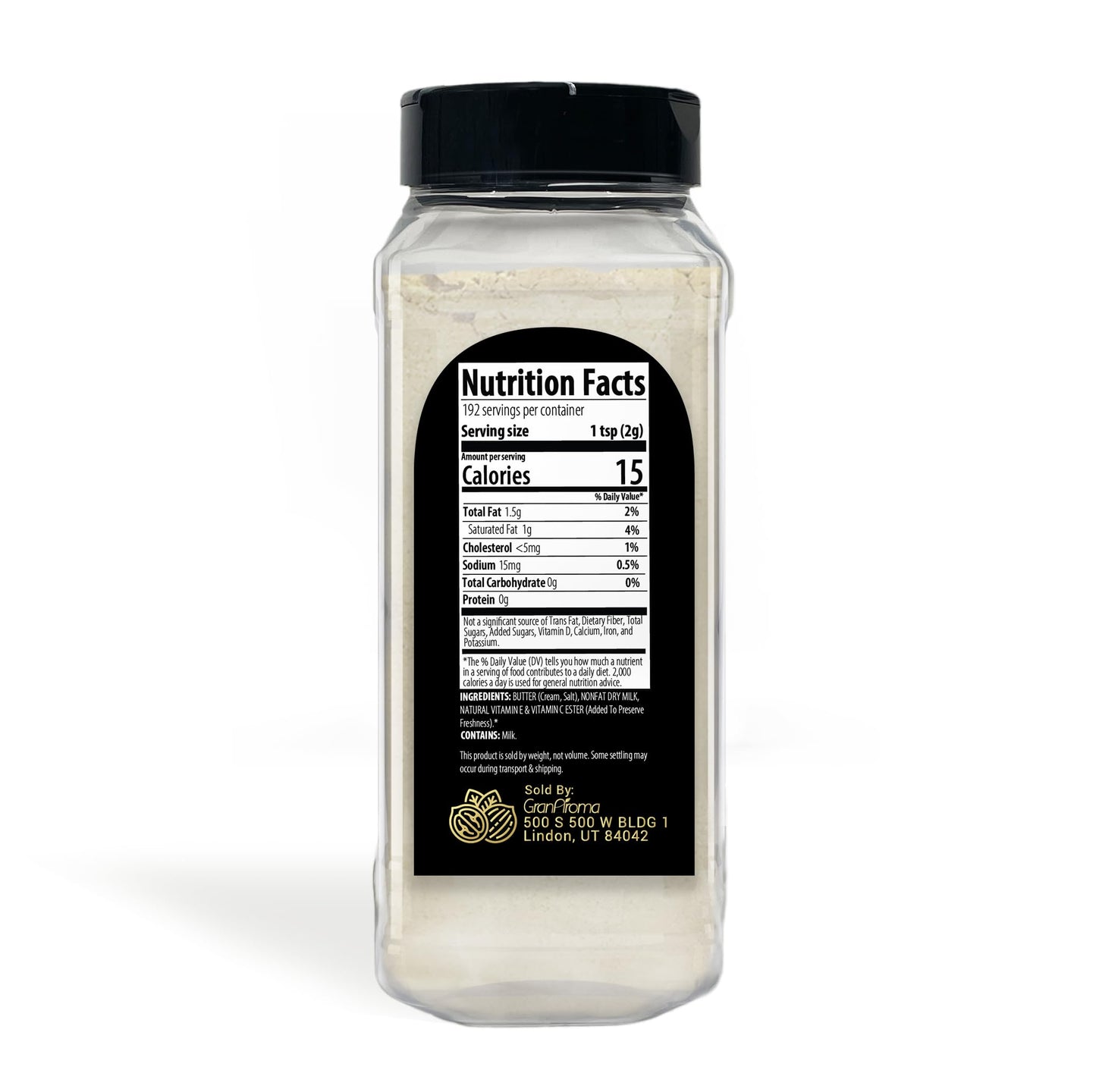 GranAroma Butter Powder, Creamy & Savory, Ingredient & Additive, Versatile Powder (13.6 Ounce)