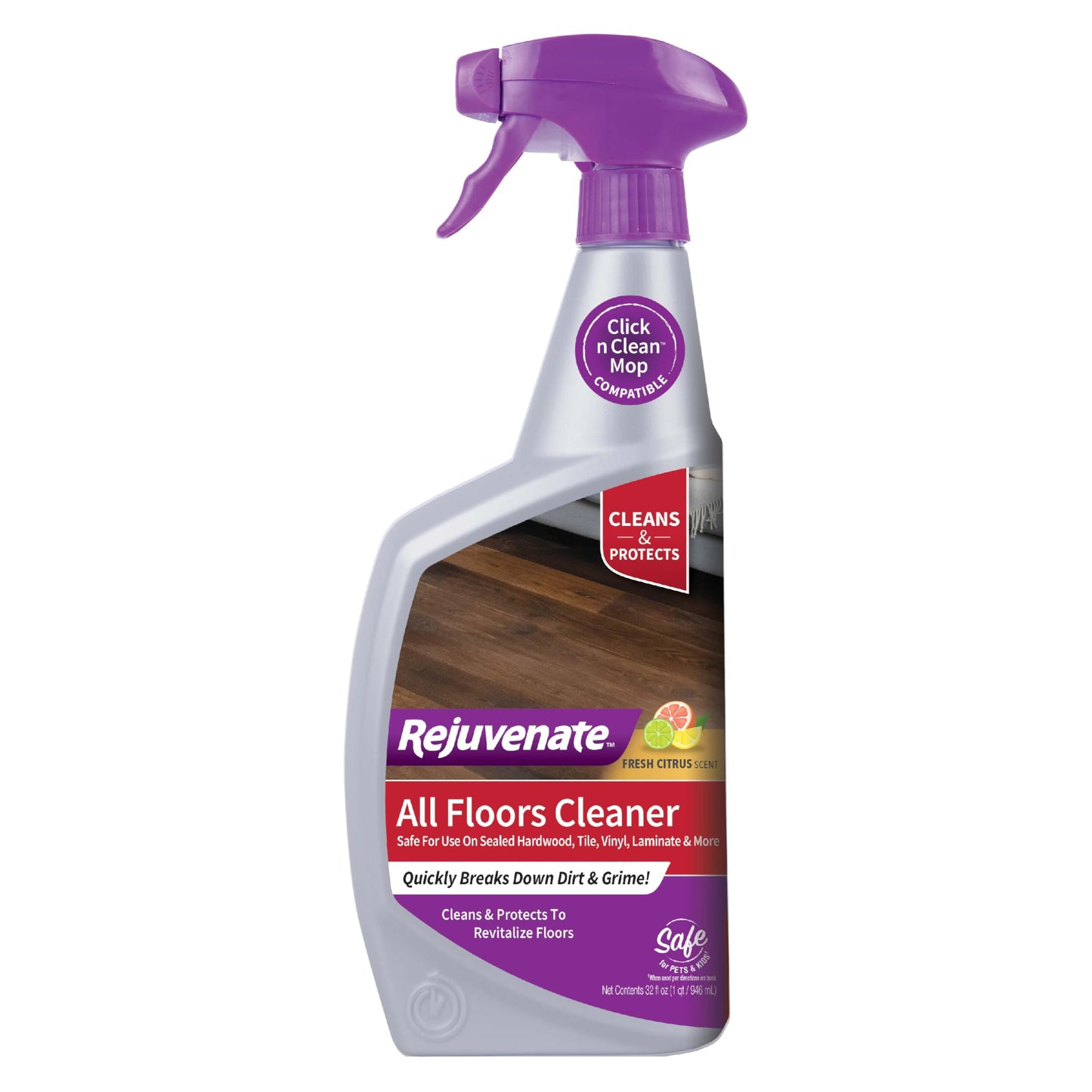 Rejuvenate All Floors Cleaner, 32 Ounces, Breaks Down Dirt and Grime, Cleans and Protects Floors Throughout Your Home, Including Sealed Hardwood