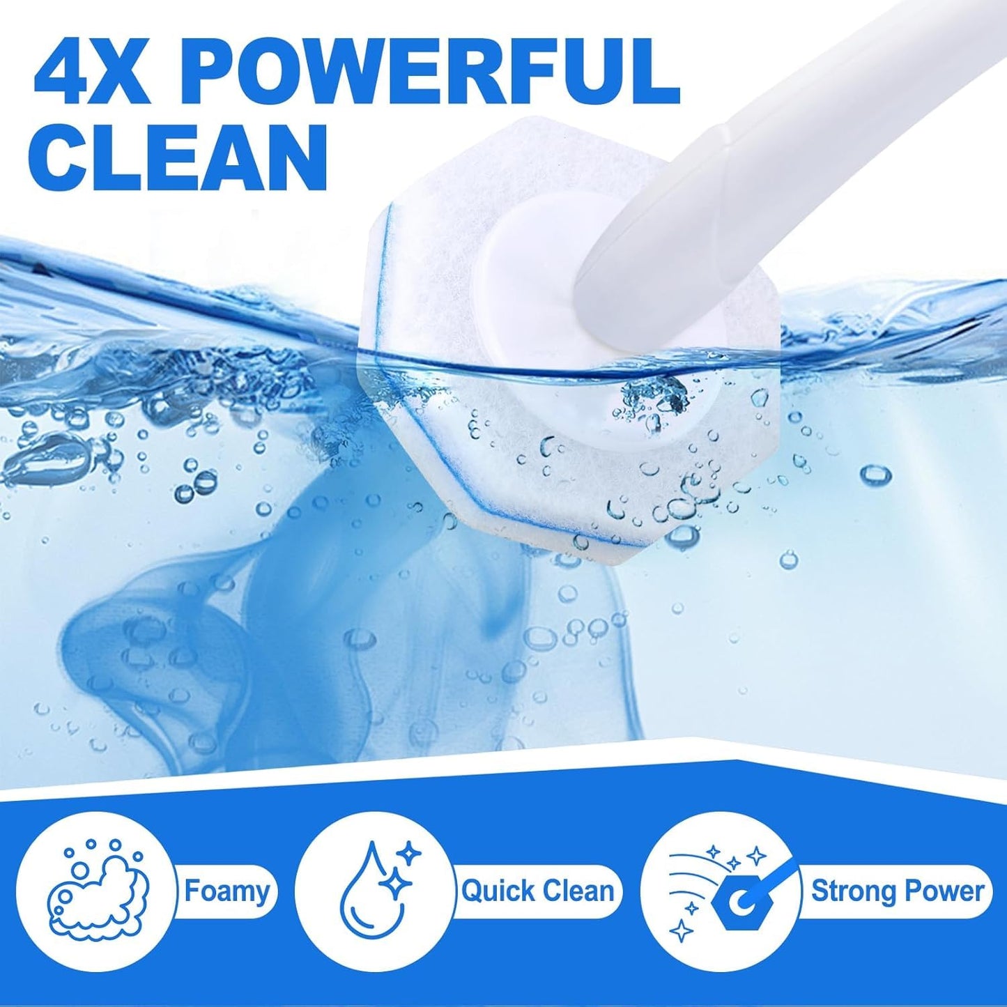 60 Count Toilet Wand Refills for Clorox,4X Cleaning Power Toilet Bowl Cleaner Refill Pads,Disposable Toilet Brush Scrubber Refills for Bathroom