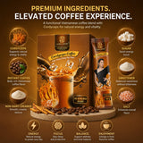 Laura Cordyceps Mushroom Coffee, Vietnamese Instant Coffee 3 in 1, Energy Focus Coffee Mix, 10 Sachets, Strong Coffee Flavor