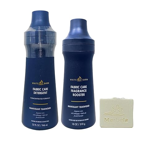 Bath & Body Works Mahogany Teakwood Fabric Care Detergent and Fragrance Booster with a Natural Oats Bar Soap