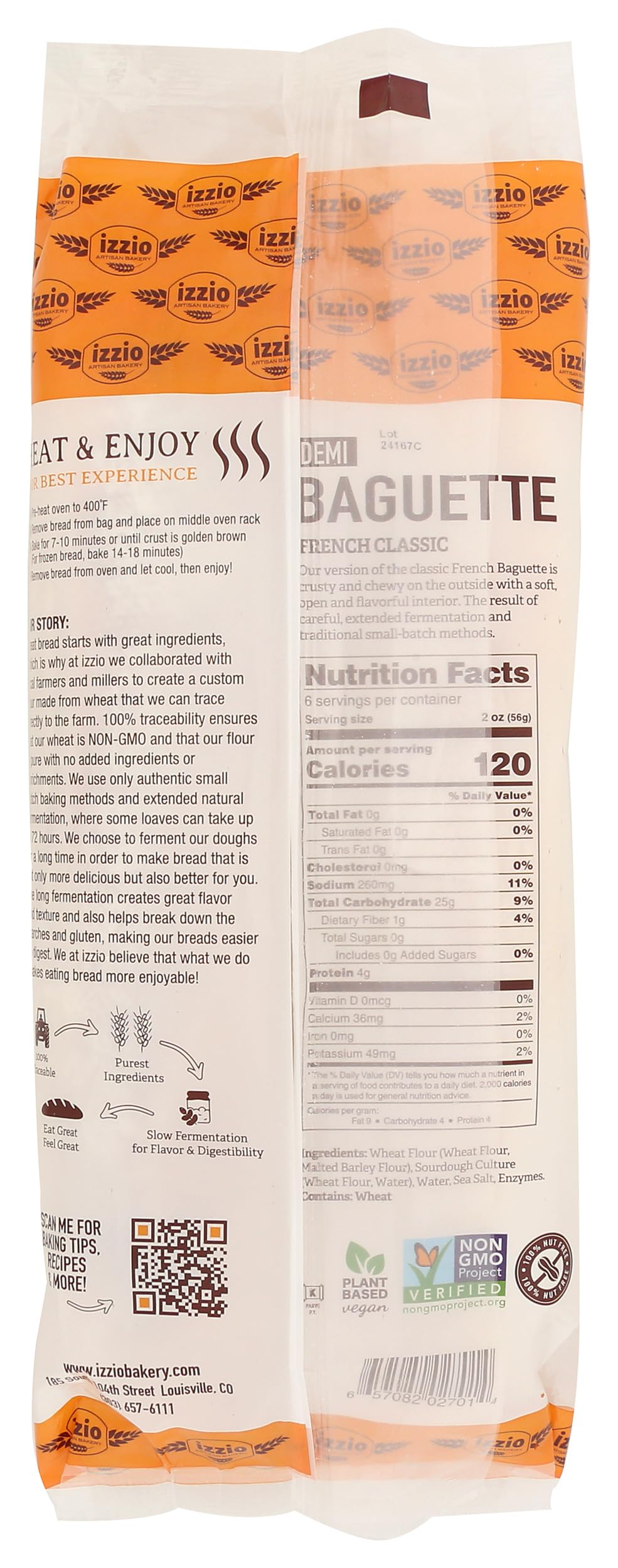 Izzio Artisan Bakery Take & Bake Demi Baguette, 12 OZ