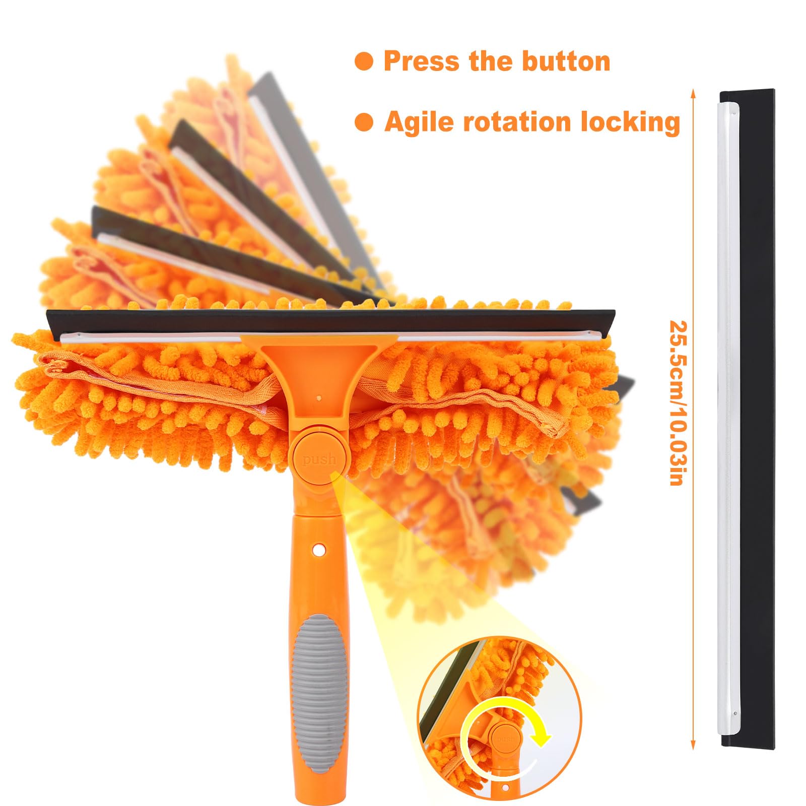 Lemosyu Professional 67" Window Squeegee, 3-in-1 Rotatable Squeegee for Window Cleaning with Extension Poles, Window Cleaner Tool Kit for Indoor