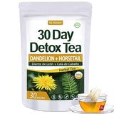 Herbmood 30 Day Detox Tea for body Cleanse, Te de Diente de Leon & cola de caballo Organico Natural, Limpieza de Colon y Desintoxicar, Digestive
