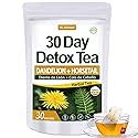 Herbmood 30 Day Detox Tea for body Cleanse, Te de Diente de Leon & cola de caballo Organico Natural, Limpieza de Colon y Desintoxicar, Digestive