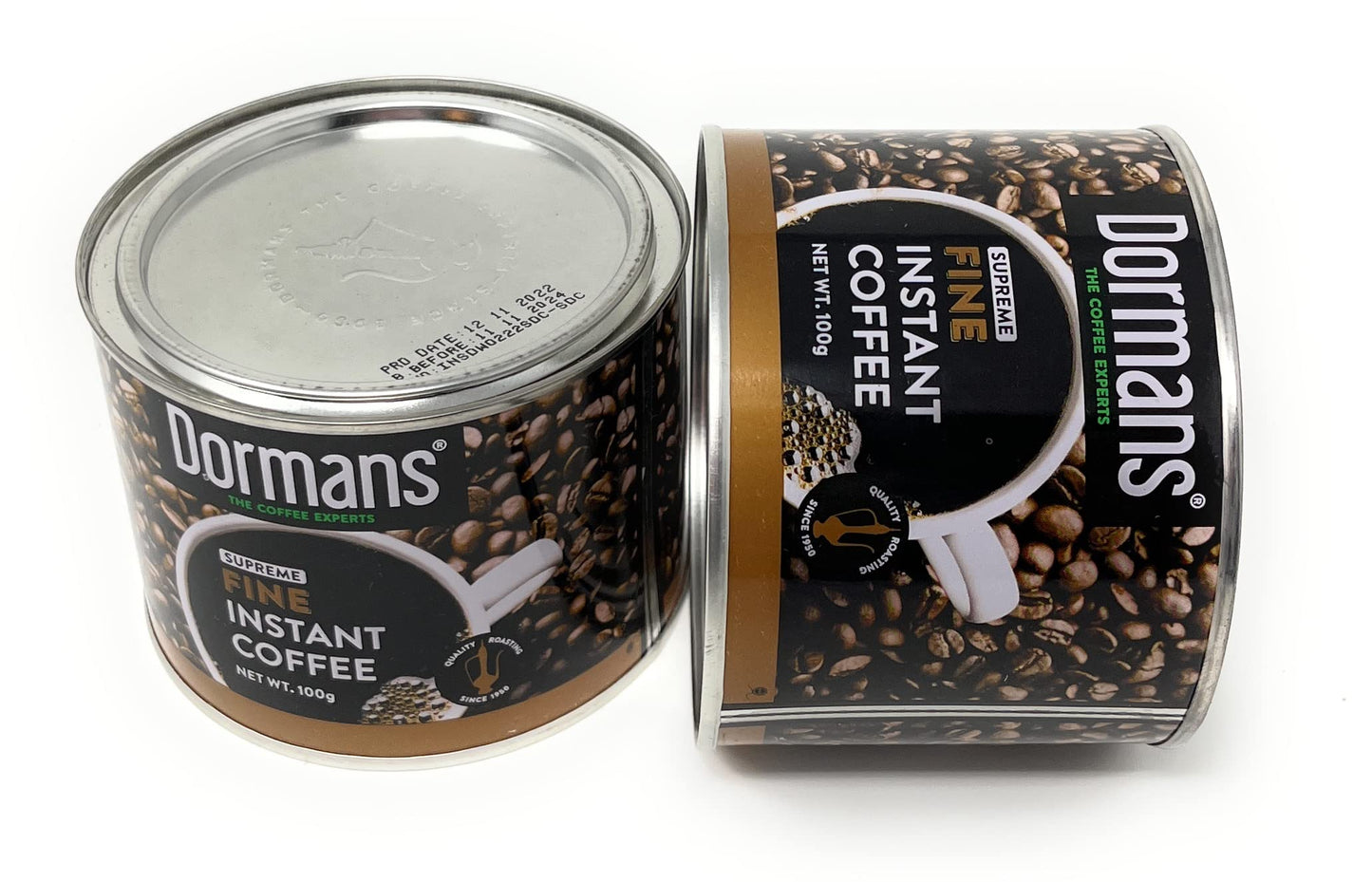 Fine Supreme Instant Coffee, Dormans The Coffee Experts, Two Cans, Each 100g (3.52 oz)