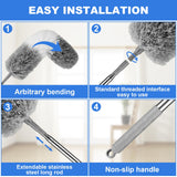 Dusters for Cleaning,Feather Duster with Extension Pole,Ceiling Fan Cleaner Duster,Long Duster Extended Handle,Blind Cleaner Dusting