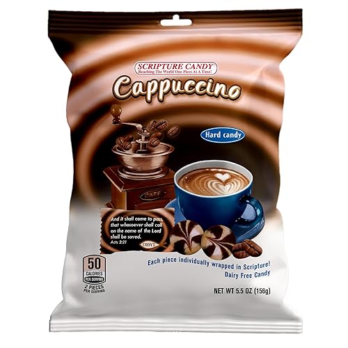 Scripture Candy, Coffee Cappuccino Flavored Hard Candy 5.5oz Bag, 25 Pieces