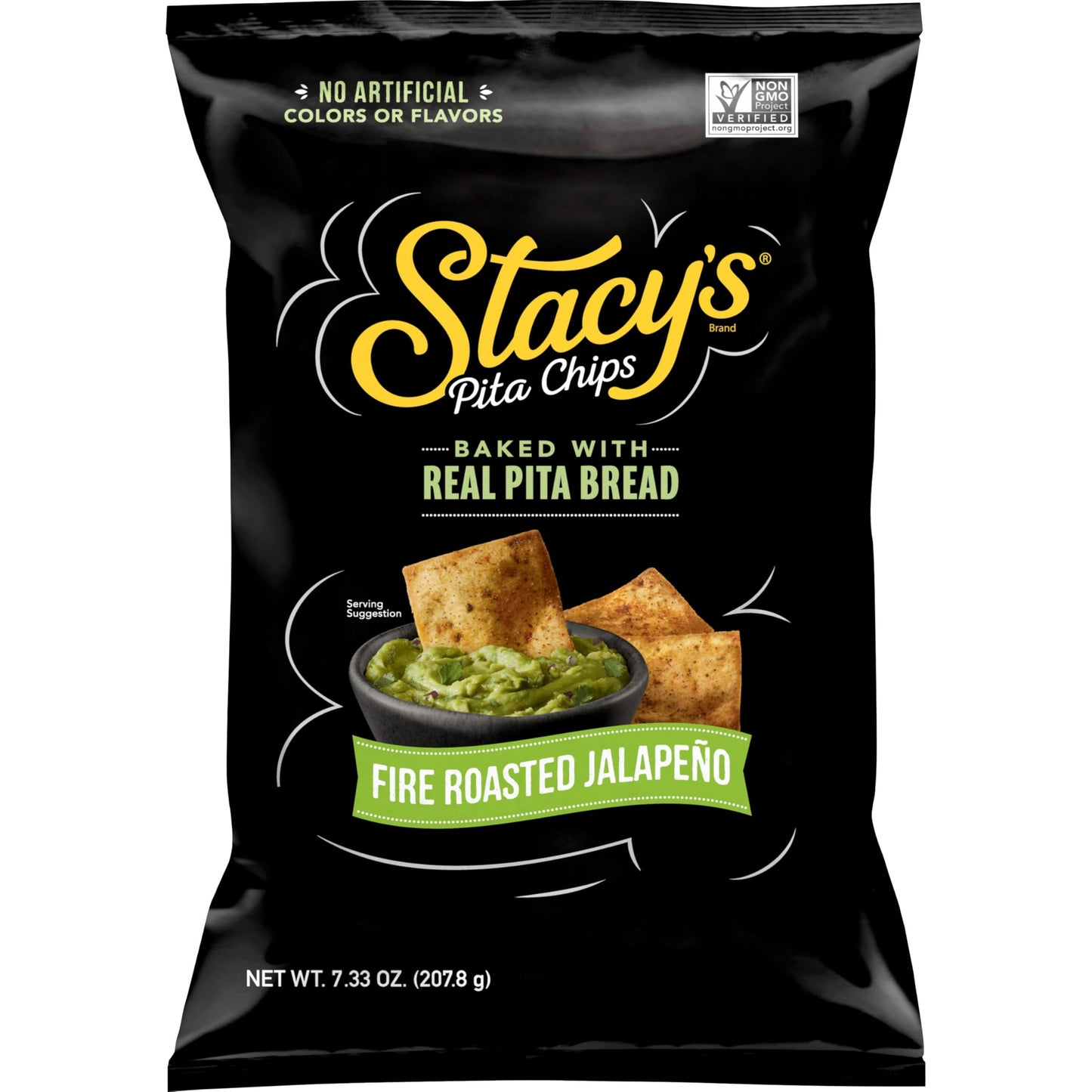 Stacy’s Pita Chips, Fire Roasted Jalapeno, No Artificial Colors or Flavors, 7.33 oz Bag