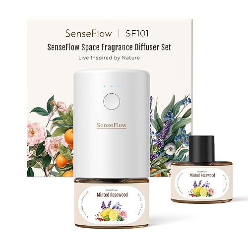 Senseflow Plug-in Air Freshener for Home, Waterless Essential Oil Diffuser for Bedroom and Bathroom, Non-Toxic Formula for Pets and Nursery, 120 Days