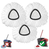 Mop Head Replacement, 3 Pack Spin Mop Refill Replace Head Compatible with O Cedar Easywring 1-Tank System, Great Cleaning Power, Microfiber, Helper