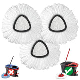Mop Head Replacement, 3 Pack Spin Mop Refill Replace Head Compatible with O Cedar Easywring 1-Tank System, Great Cleaning Power, Microfiber, Helper