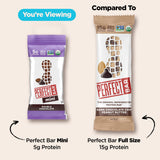 Perfect Bar Mini Protein Bars, Double Chocolate, Gluten Free, Made with Organic Honey, Peanut Butter, Cookie Dough Texture, Refrigerated, 24 Count