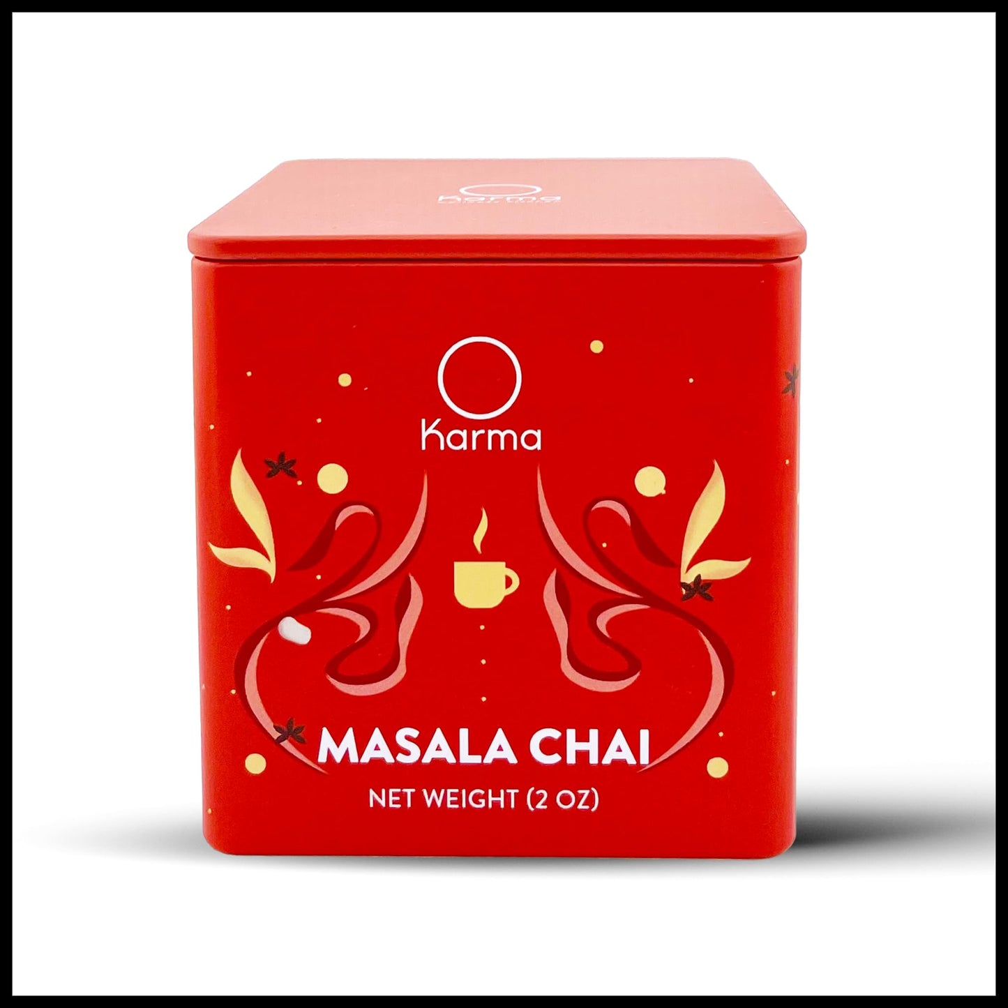 Karma Masala Chai - Herbal, Caffeine, Organic, Non-GMO Blend - Calming Herbs & Spices for Relaxation, Focus, Wellness, and Healthy Sipping - Re-Usable