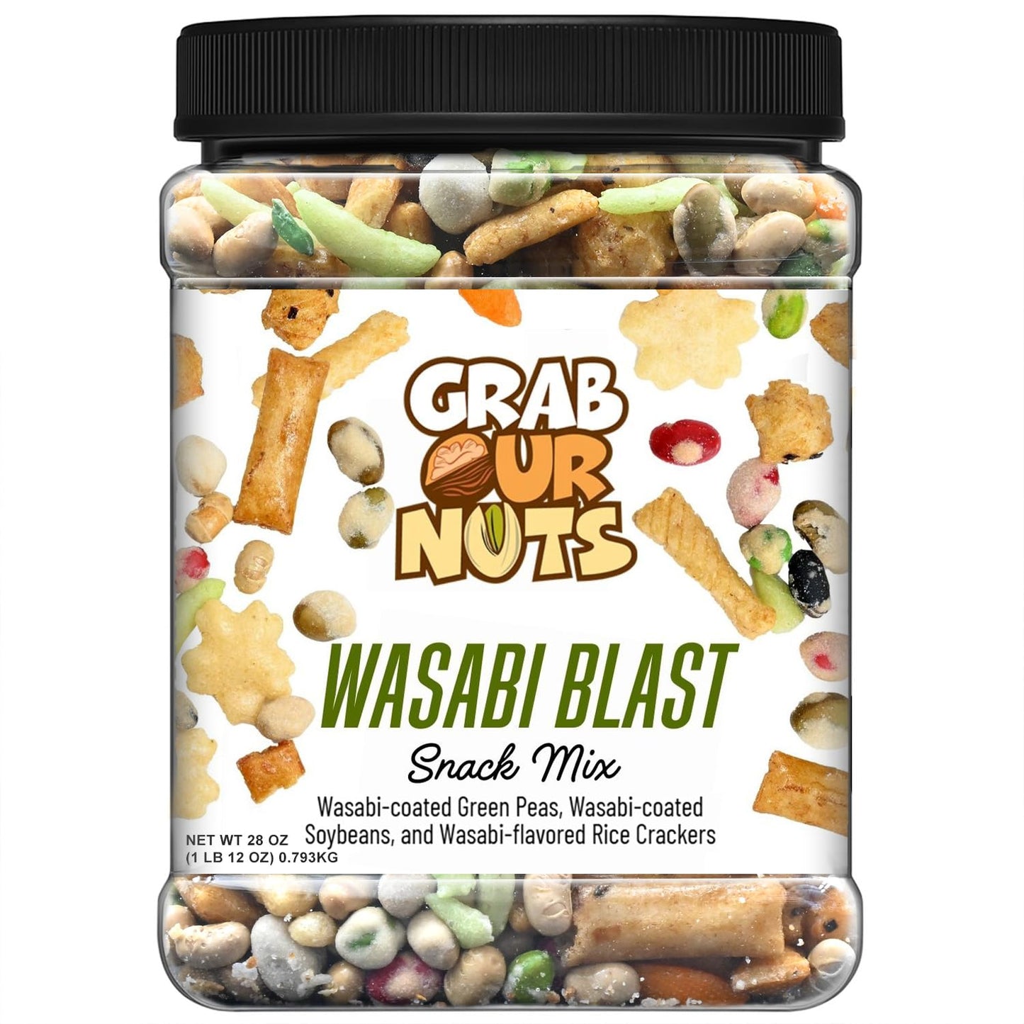 Grab Our Nuts Wasabi Blast Snack Mix, 28 Ounce Jar