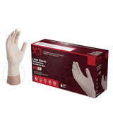 X3 Ivory Latex Disposable Industrial-Grade Gloves, 3 Mil, Powder-Free, Food-Safe, Non-Sterile, Textured, Medium, Box of 100