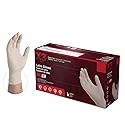 X3 Ivory Latex Disposable Industrial-Grade Gloves, 3 Mil, Powder-Free, Food-Safe, Non-Sterile, Textured, Medium, Box of 100
