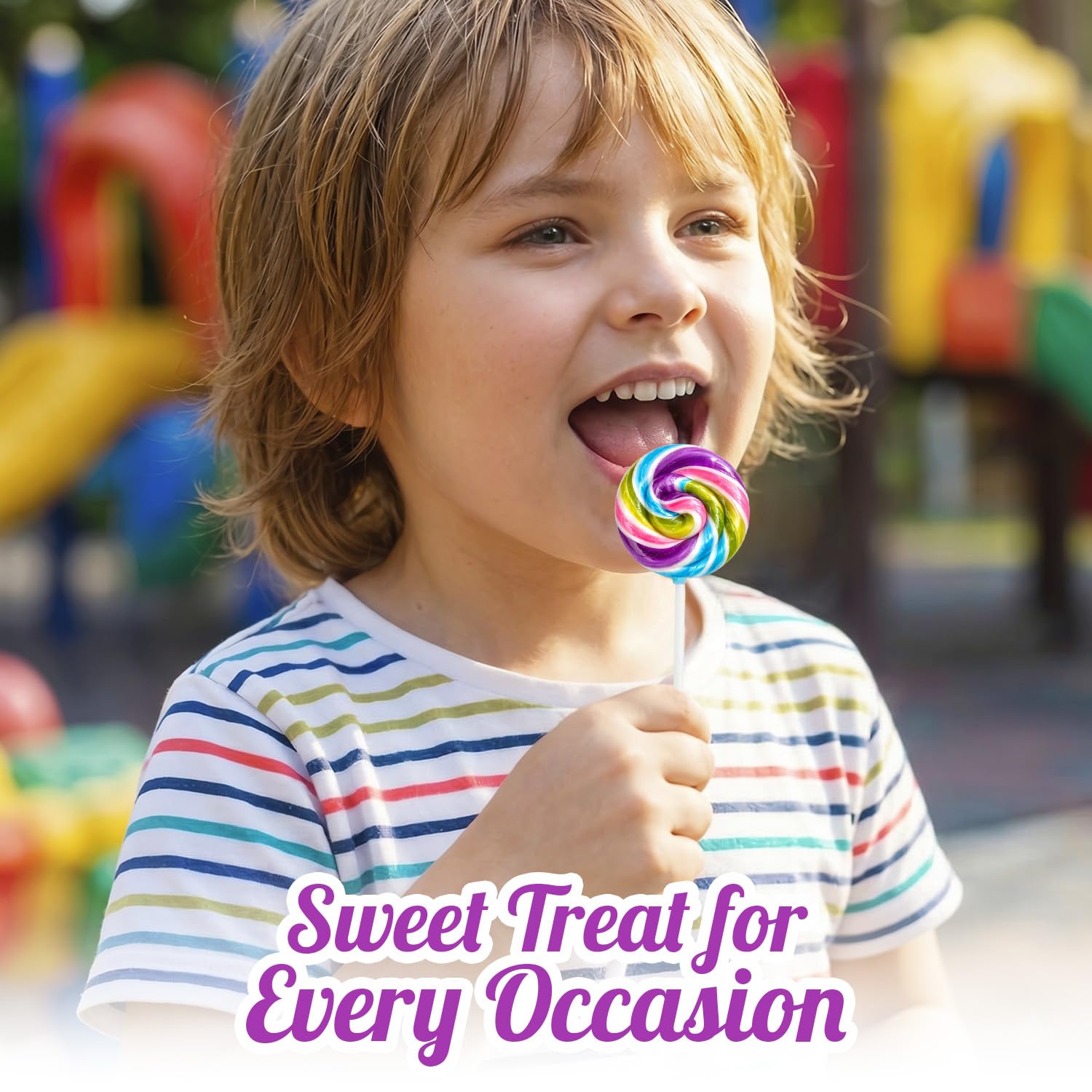Swirl Lollipops With Natural Colors - 24 Count Pastel Rainbow Tutti Frutti Candy Pops, Classic Swirl Lollipops for Spring Party Favors & Classroom