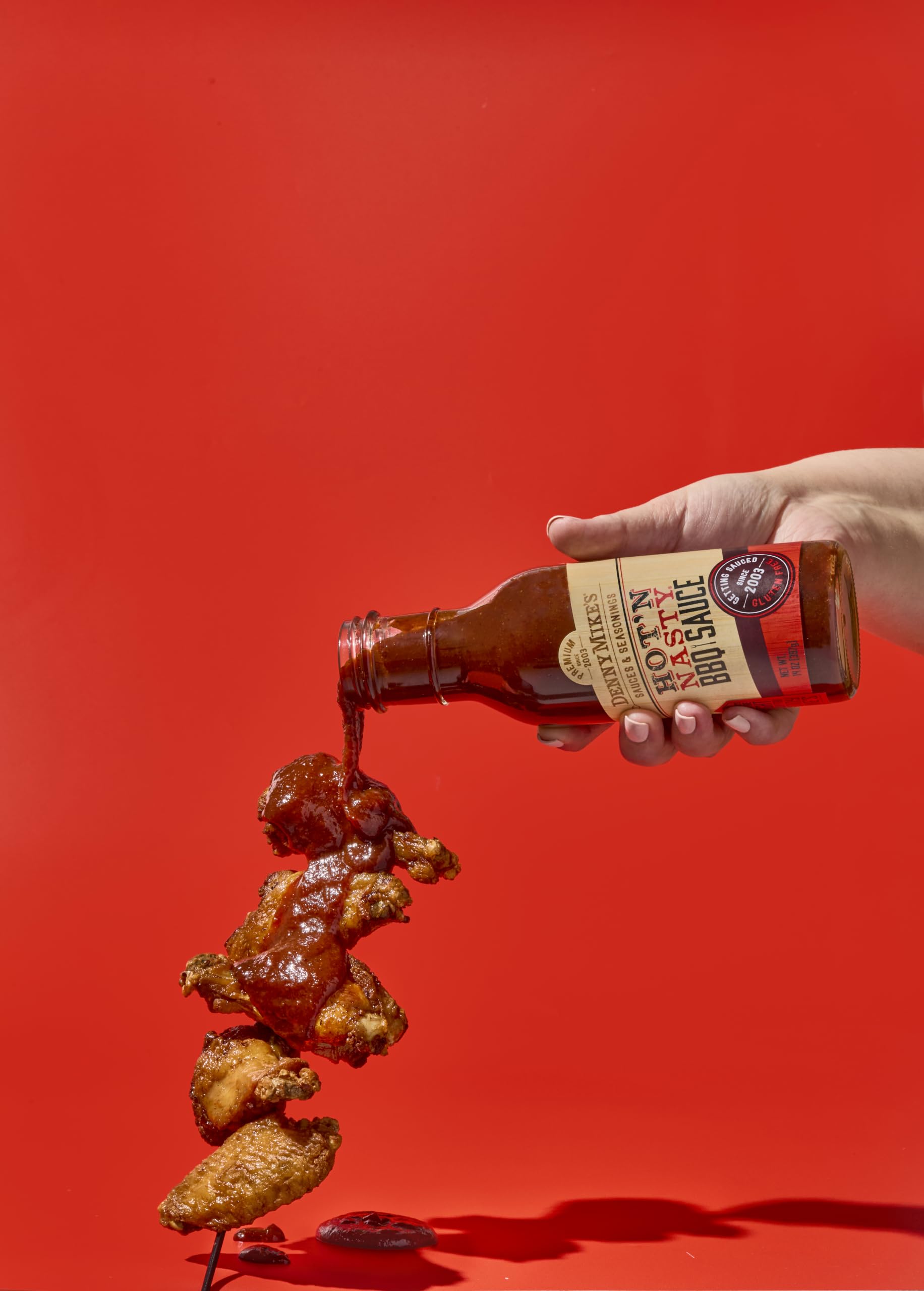 DennyMike's Hot N Nasty Habanero BBQ Sauce - Authentic Southwest Heat, 14 oz Spicy Flavor for Ribs, Chicken, Burgers