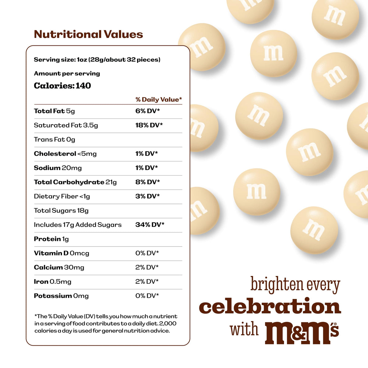 M&M'S Cream Milk Chocolate Candy, 5 lb Bulk Resealable Bag