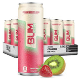 BUM Sugar-Free Energy Drink, Strawberry Kiwi, Lightly Carbonated and Gluten Free with 112mg of Natural Caffeine & Nootropics for Energy & Focus, Brain