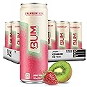 BUM Sugar-Free Energy Drink, Strawberry Kiwi, Lightly Carbonated and Gluten Free with 112mg of Natural Caffeine & Nootropics for Energy & Focus, Brain